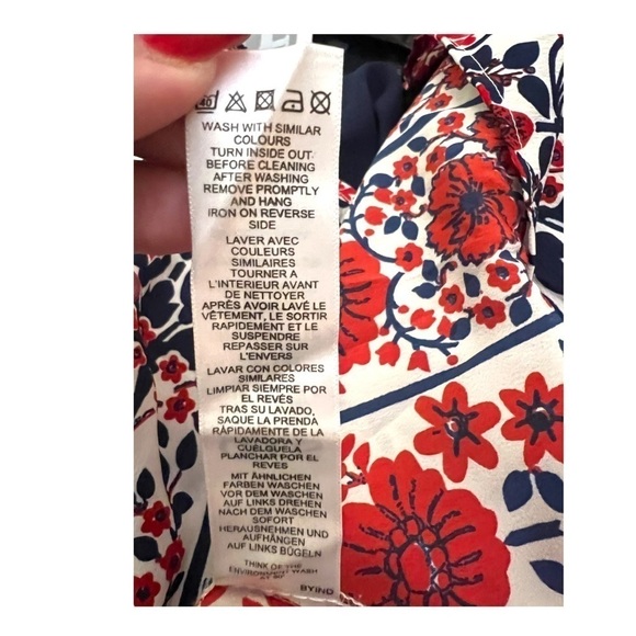 ASOS Red Printed Split Front Duster Top Size 18 - Picture 8 of 8